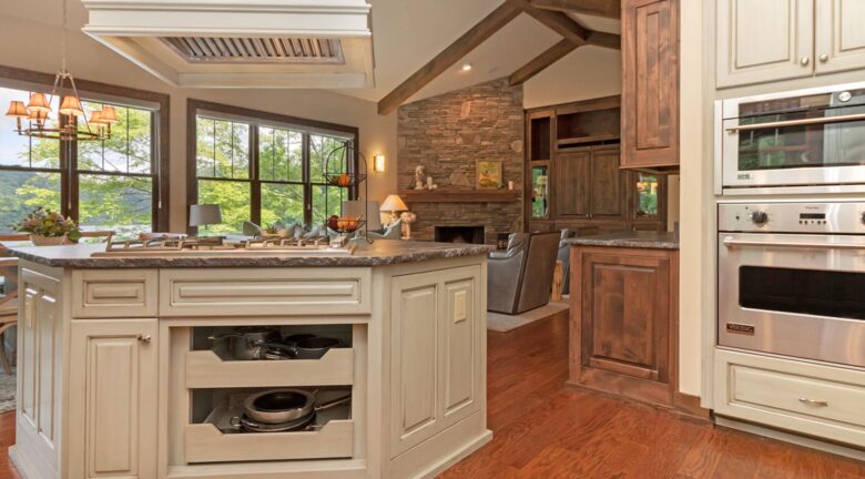 Gourmet kitchen with granite countertops