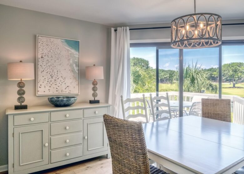 Opening living and dining with views