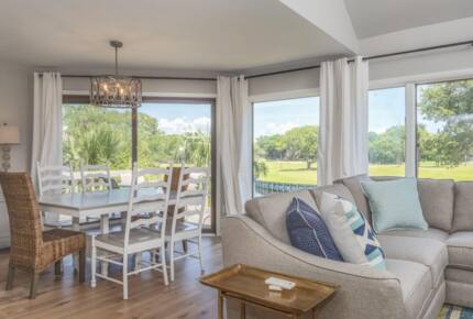 Opening living and dining with views