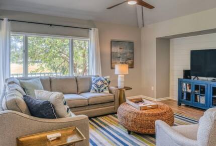 Opening living and dining with views