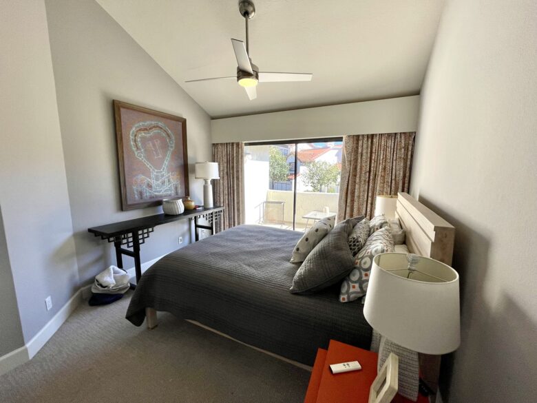 Home Exchange in Oxnard, CA guest bedroom with private patio