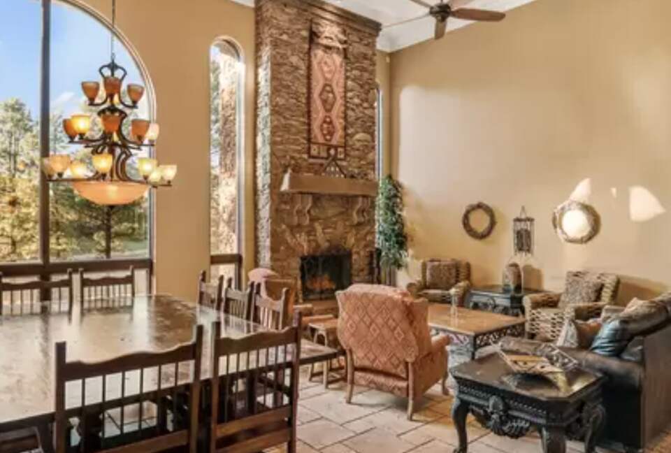 Open living and dining rooms