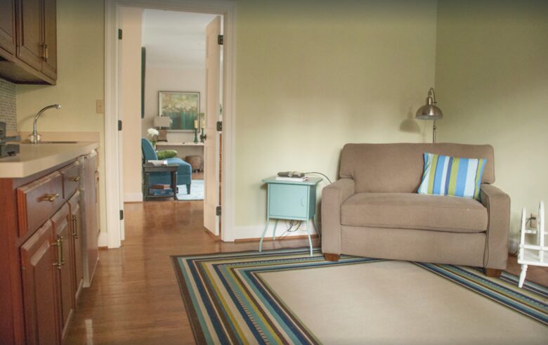 Wet bar and den off sun room