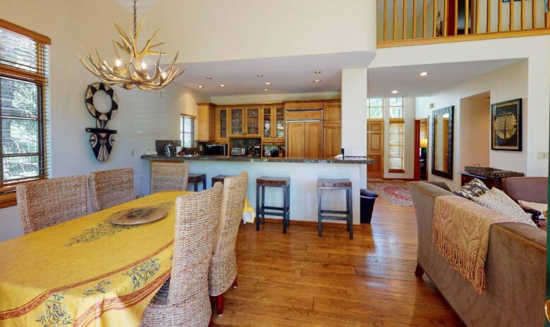 Open dining and living rooms