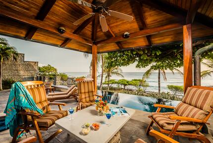Home Exchange in Playa Langosta, Costa Rica fans outside for living