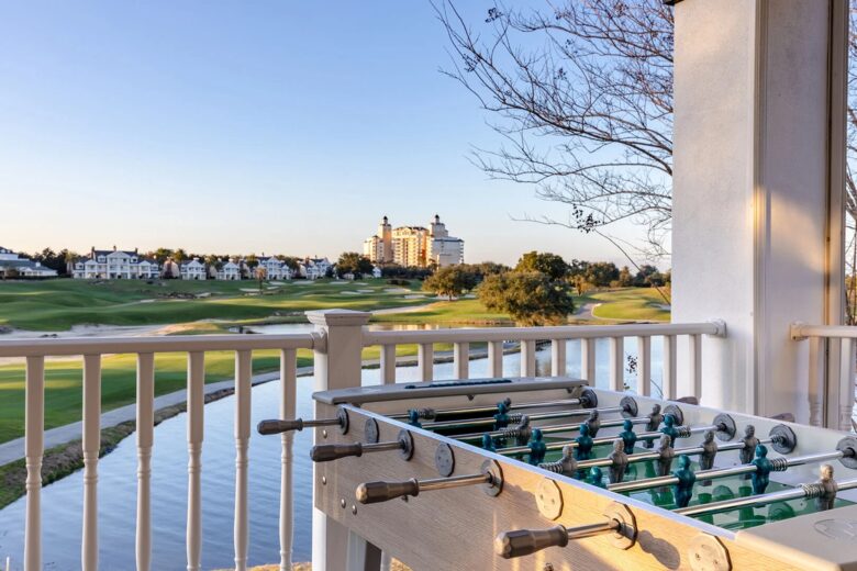Home Exchange in Reunion, FL, patio with foosball