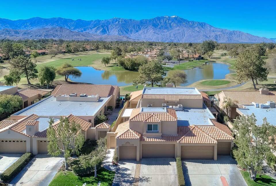 View of San Jacinto and Santa Rosa Mountains and golf course