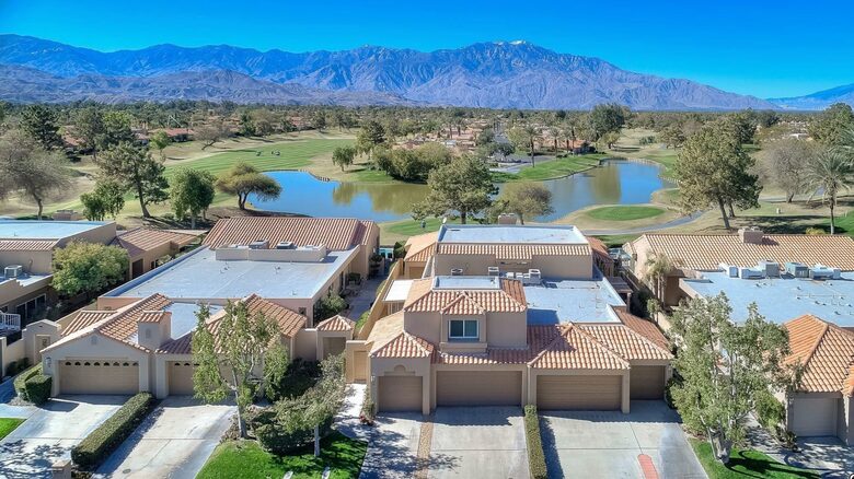 View of San Jacinto and Santa Rosa Mountains and golf course