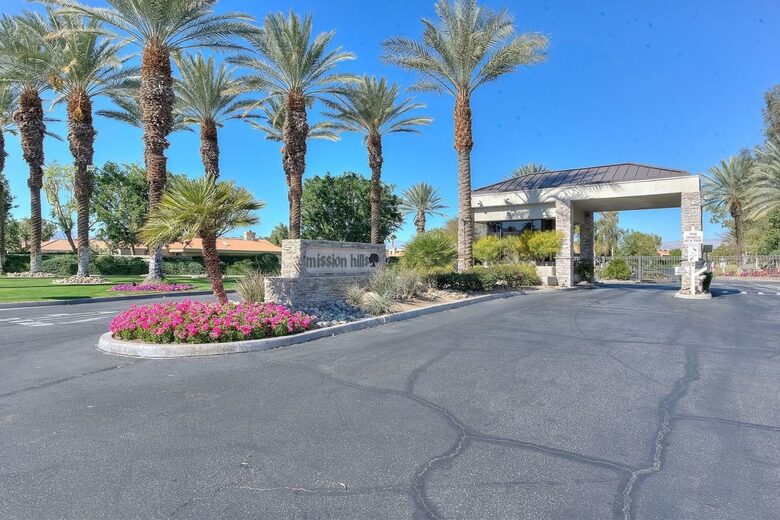1 of 4 guard gated entrances to Mission Hills