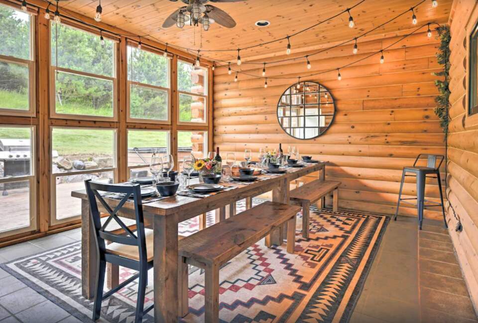 Massive dining table with views