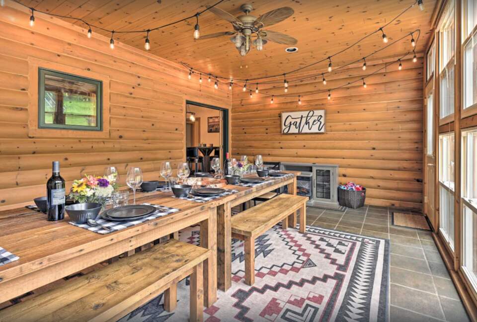 Massive dining table with views