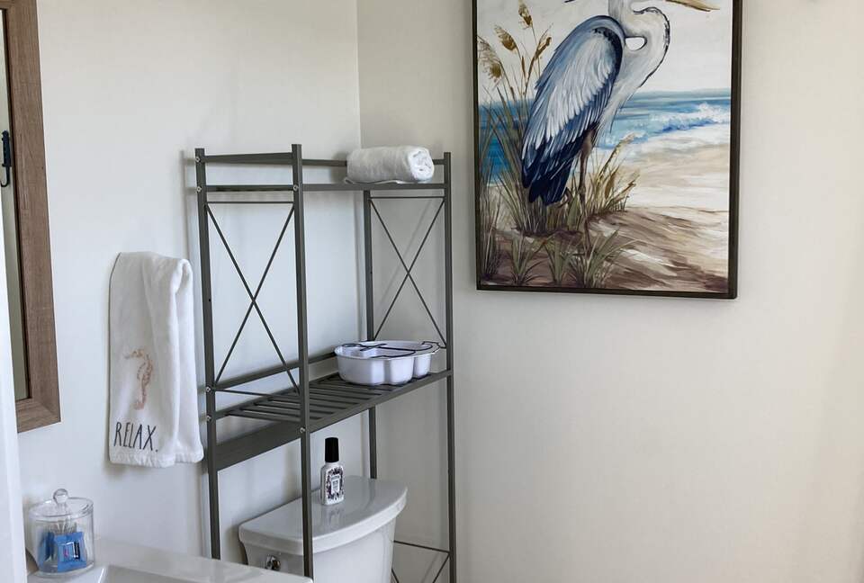 Upstairs above garage bathroom.