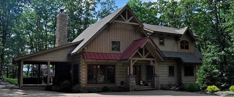 Home Exchange in Greentown, PA, front of Paupack Lodge