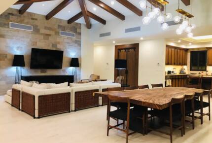 Open living and dining rooms