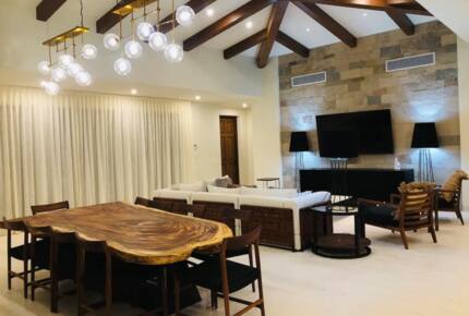 Open living and dining rooms