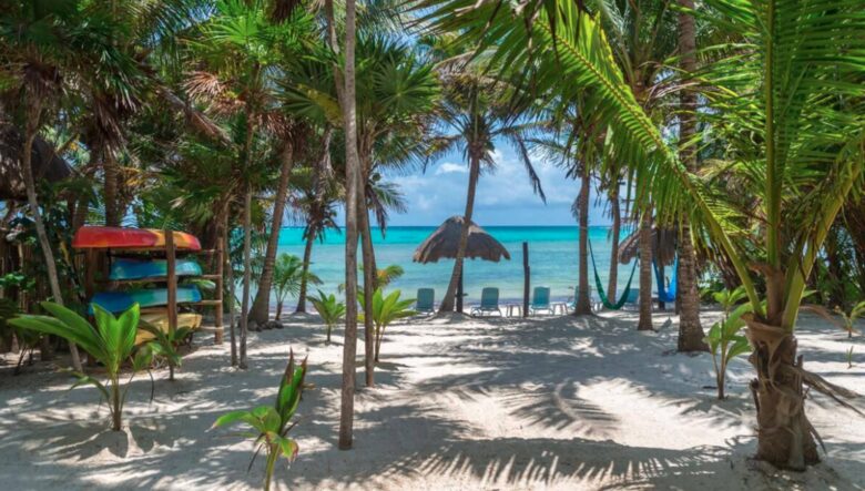 Beautiful beachfront on The Caribbean