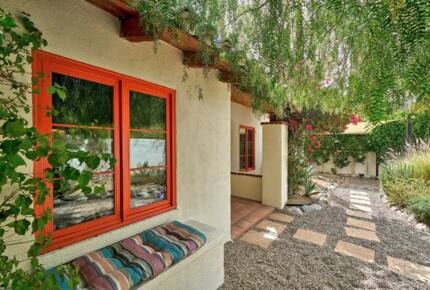 Home Exchange in Palm Springs, CA charming window seat outside