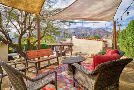 Home Exchange in Palm Springs, CA hilltop seating with a view of home