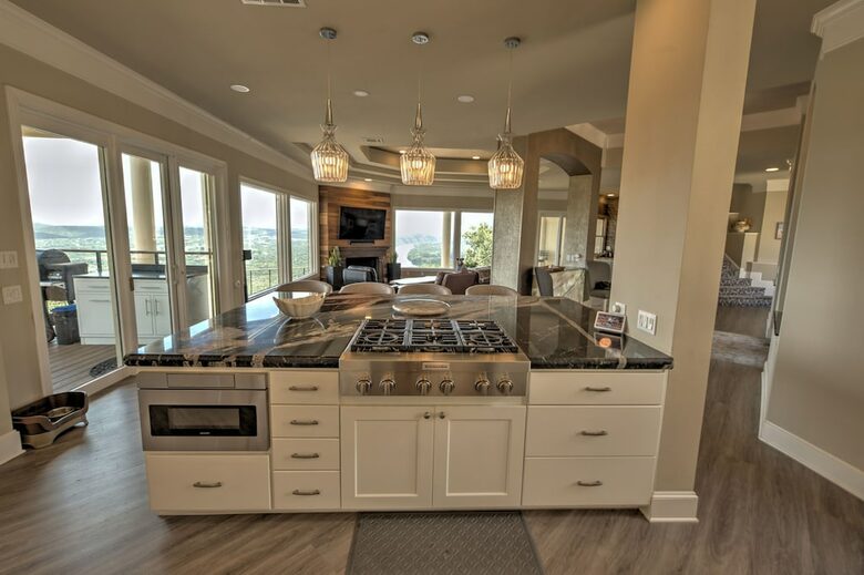 Home Exchange in Austin, TX gas stove and high end details