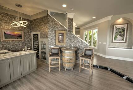 Home Exchange in Austin, TX full bar and wine fridge for entertaining