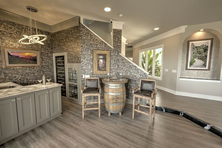 Home Exchange in Austin, TX full bar and wine fridge for entertaining