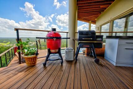 Home Exchange in Austin, TX gas grill and Trager Smoker