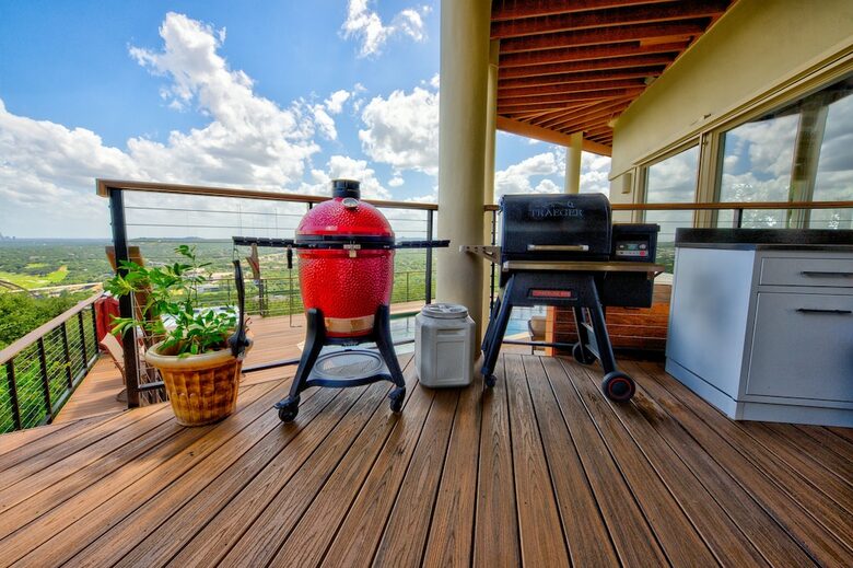 Home Exchange in Austin, TX gas grill and Trager Smoker
