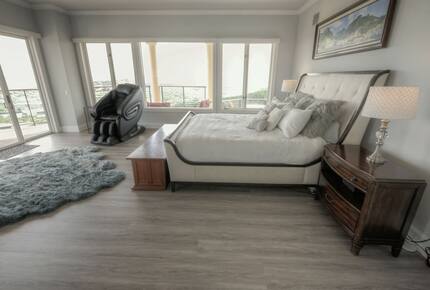 Home Exchange in Austin, TX master suite with king sized bed