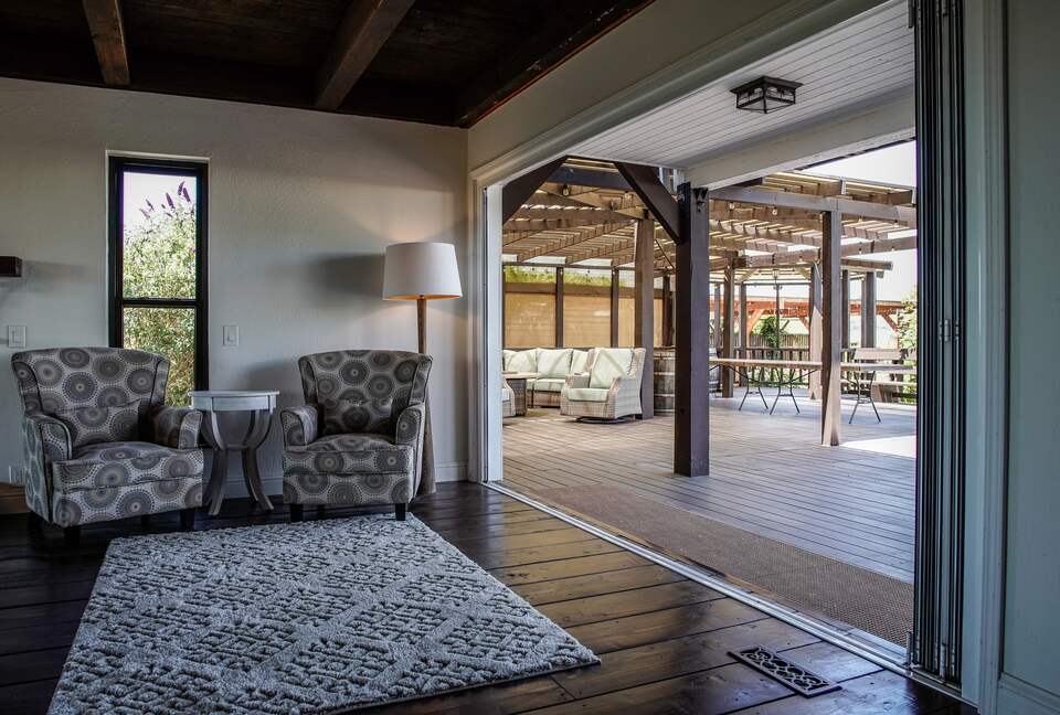 Home Exchange in Napa, CA family room with open concept living