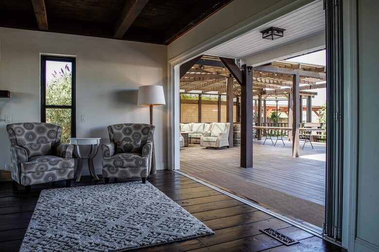 Home Exchange in Napa, CA family room with open concept living