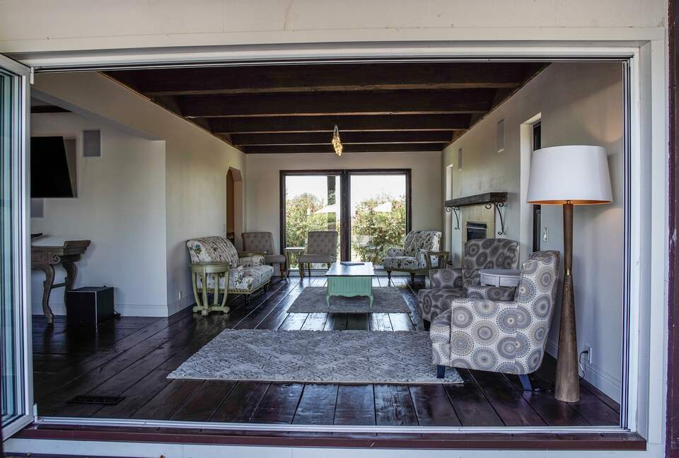 Home Exchange in Napa, CA open indoor outdoor living room