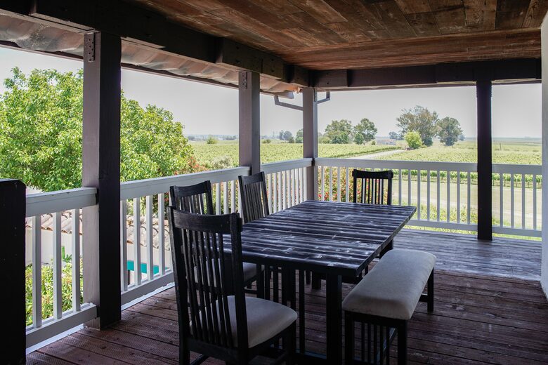 Home Exchange in Napa, CA deck with dining option