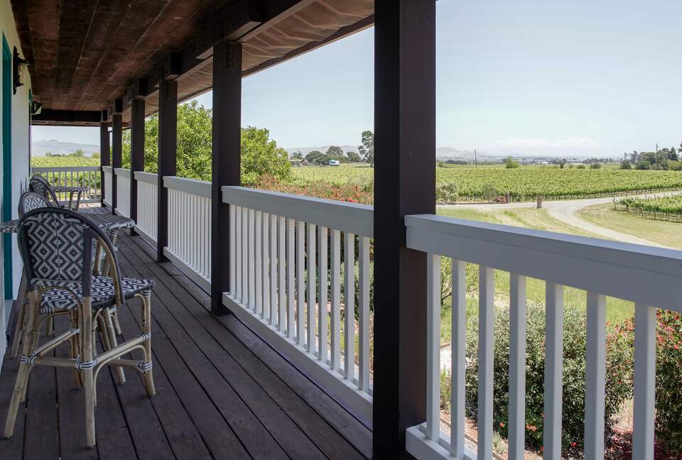 Home Exchange in Napa, CA deck with a view for morning coffee