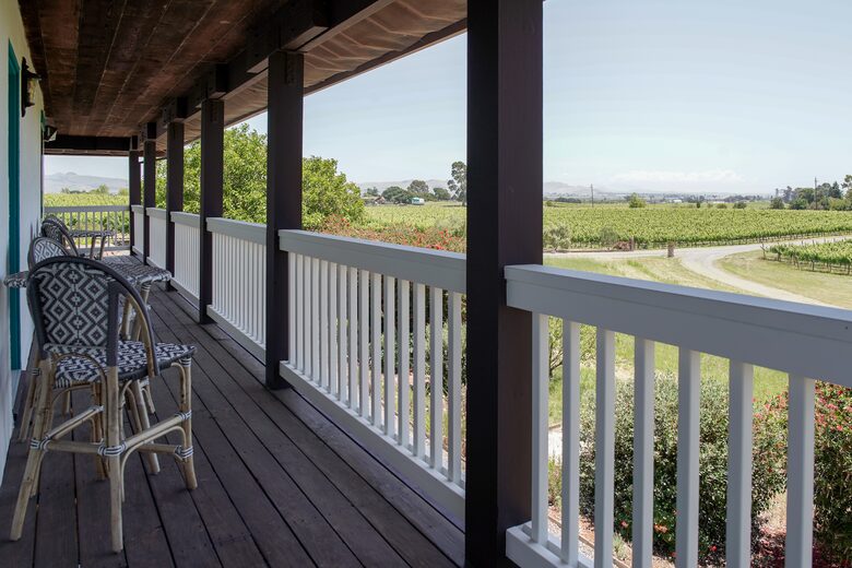 Home Exchange in Napa, CA deck with a view for morning coffee