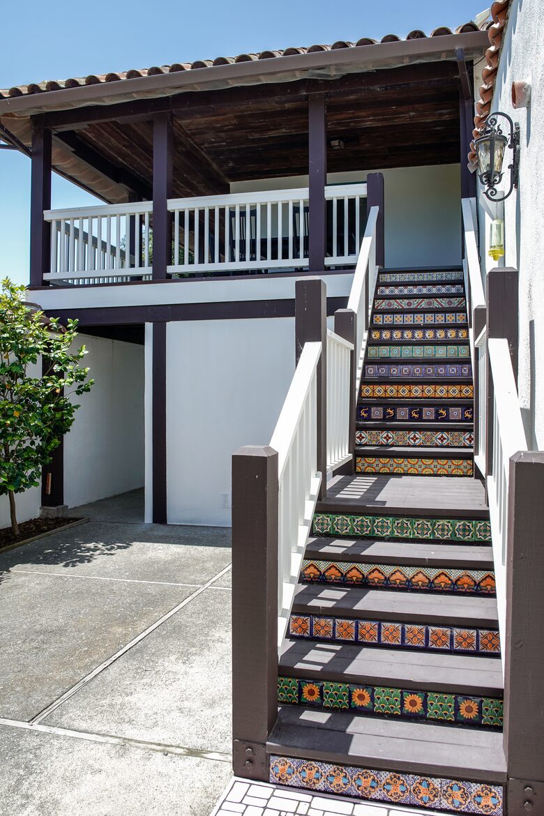 Home Exchange in Napa, CA fun stairs with tiles