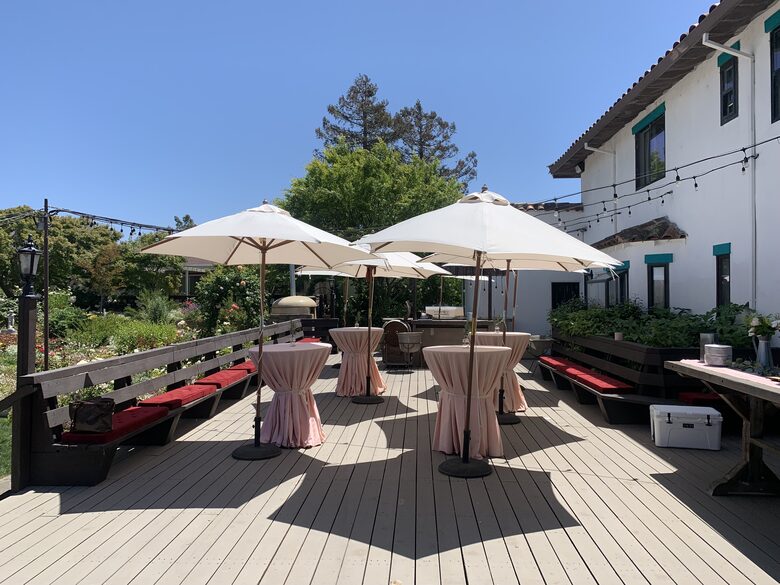 Home Exchange in Napa, CA patio set up for events