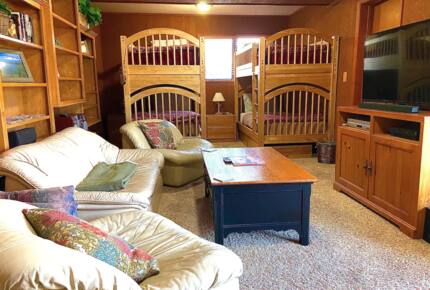 Lower den with two bunk beds