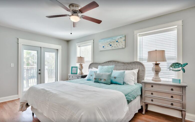 Second floor king bed and ensuite bathroom