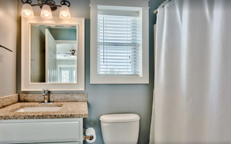 First floor king bed and ensuite bathroom