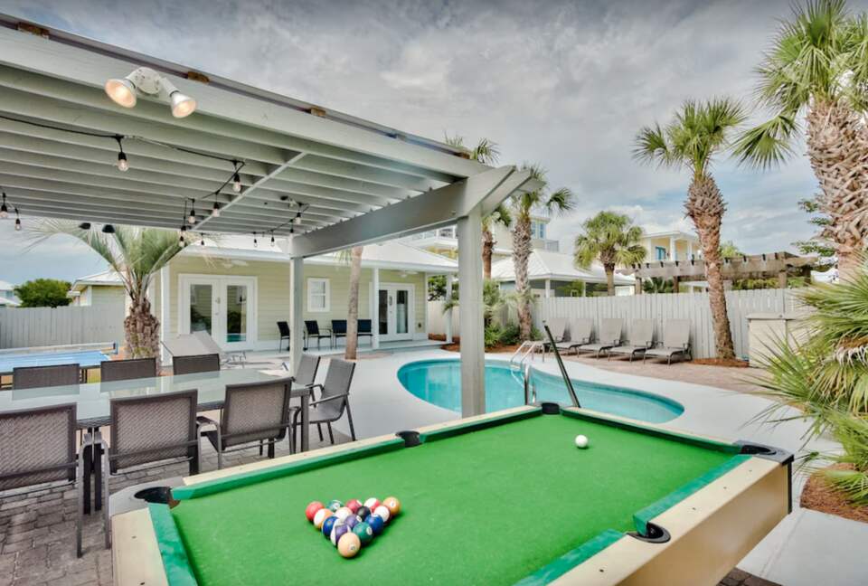 Outdoor pool table, ping pong and pool