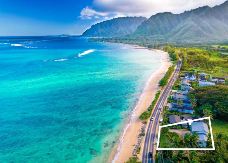 Hau'ula Oceanfront Oasis ariel view