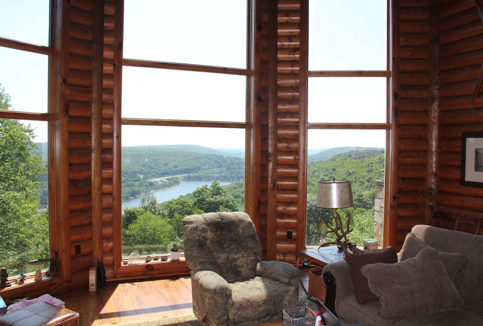 Great room with expansive lake view