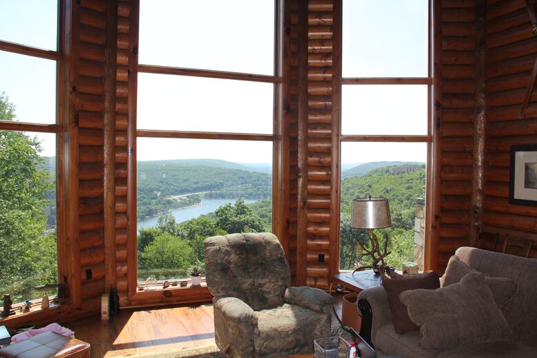 Great room with expansive lake view