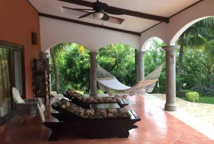 Home Exchange in Tola, Rivas, Nicaragua cozy covered outdoor lounge