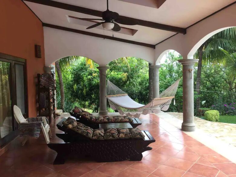 Home Exchange in Tola, Rivas, Nicaragua cozy covered outdoor lounge
