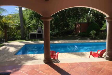 Home Exchange in Tola, Rivas, Nicaragua pool and patio with pizza oven