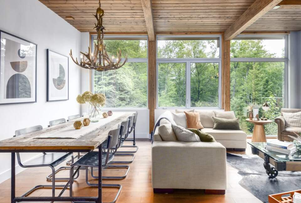 Open living and dining areas