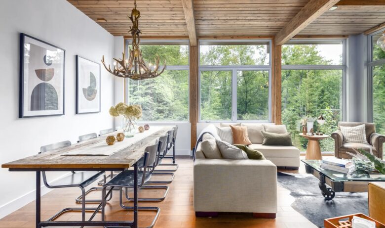 Open living and dining areas