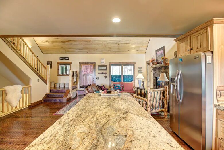 Home Exchange in Columbia Falls, Montana open concept kitchen