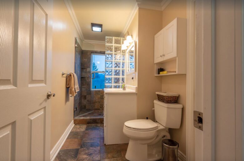 Updated bathroom with walk-in shower
